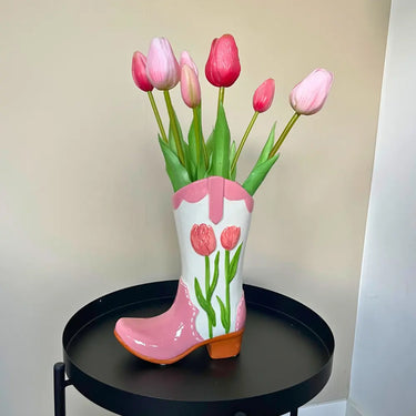 laars vaas roze voor kunstbloemen