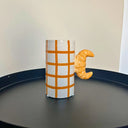 kleine keramieken vaas bruin croissant