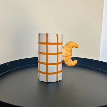 kleine keramieken vaas bruin croissant