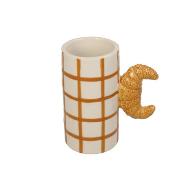 kleine keramieken vaas bruin croissant klein